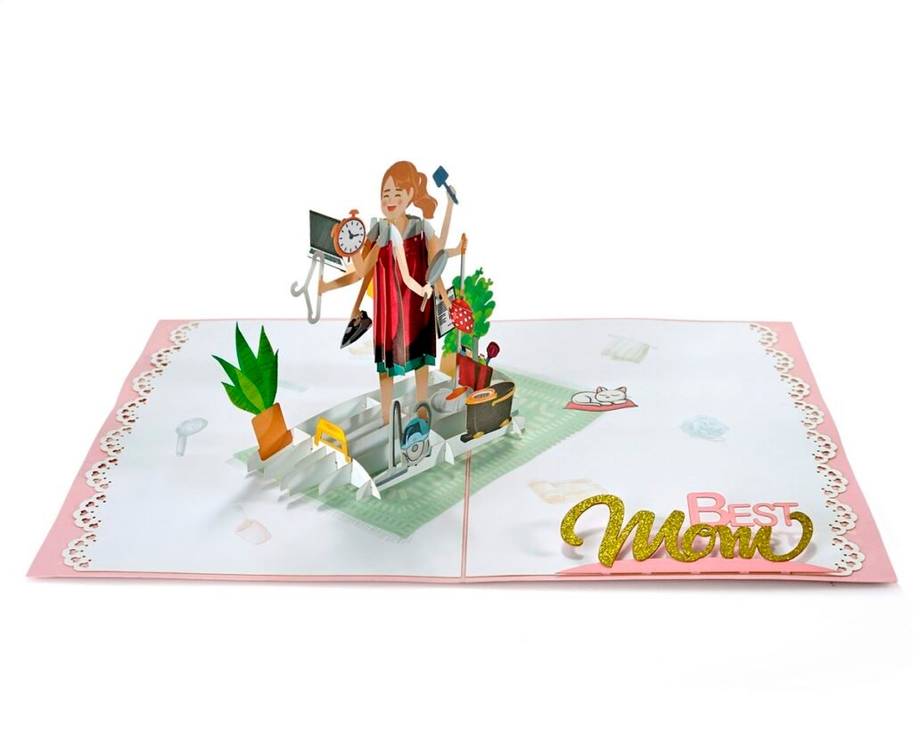3D-Pop-Up-Karte „Happy Mother's Day“ – Blumen-Design, 20,3 X 15,2 Cm, Mit Liebevoller Botschaft