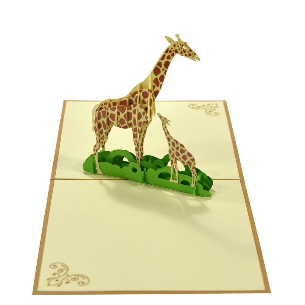 Bulk Animal Giraffe Custom 3D Pop up Card Manufacture HMG Pop Up bulk-animal-giraffe-custom-3d-pop-up-card-manufacture-hmg-pop-up