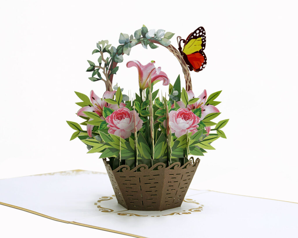 Beautiful-PopUp-paper-flower-basket-from-Vietnamese-3D-PopUp-Paper-Wholesaler