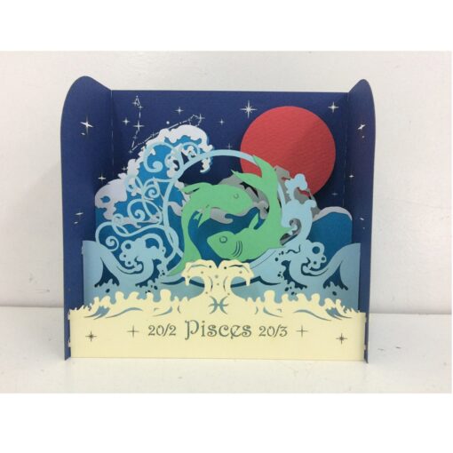 Wholesale Zodiac Pisces 3D pop up cards supplier 04