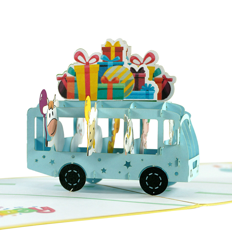 animal-bus-3D-pop-up-birthday-greeting-cards-in-bulk-HMG-Pop-Up-Paper