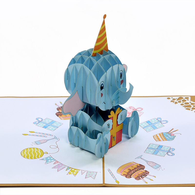 lucky-elephant-3D-pop-up-birthday-greeting-cards-in-bulk-HMG-Pop-Up-Paper