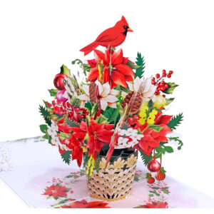 Merry-Christmas-with 3D-Cardinal-and-Poinsettia-pop-up greeting-card-01