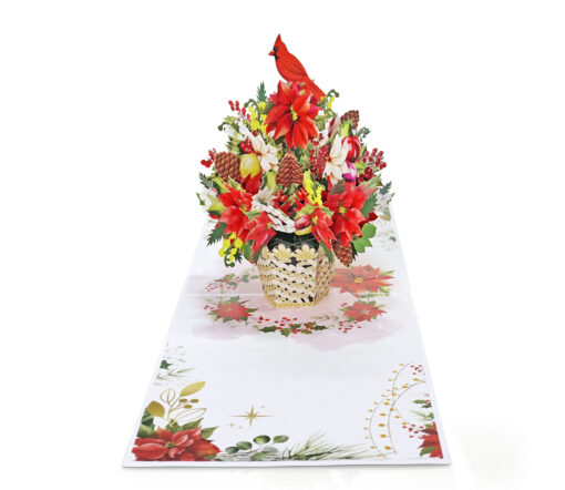 Merry-Christmas-with 3D-Cardinal-and-Poinsettia-pop-up greeting-card-02