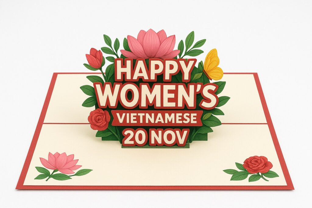 Women's Day 3D popup greeting card
