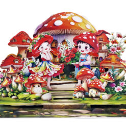 Custom-3D-Skyline-multi-layer-with-Magic-Mushroom-Scene-greeting-Card-01