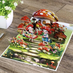 Custom-3D-Skyline-multi-layer-with-Magic-Mushroom-Scene-greeting-Card-08