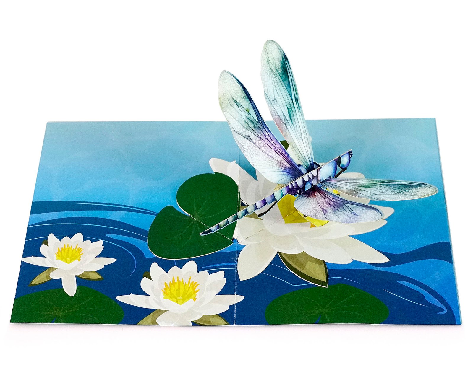 Dragonfly 3D Pop up Greeting Cards and water lily - Image 5