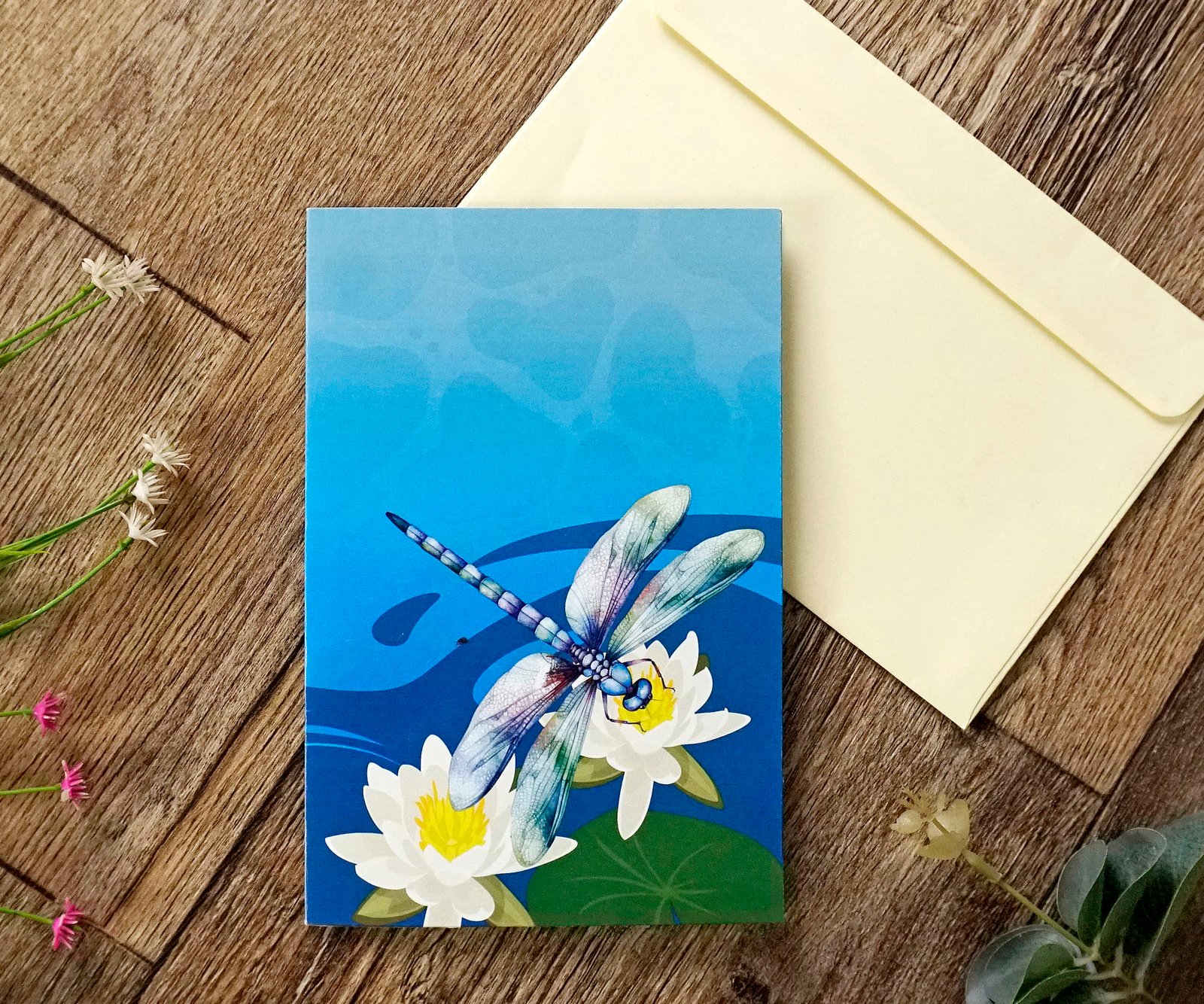 Dragonfly 3D Pop up Greeting Cards and water lily - Image 9