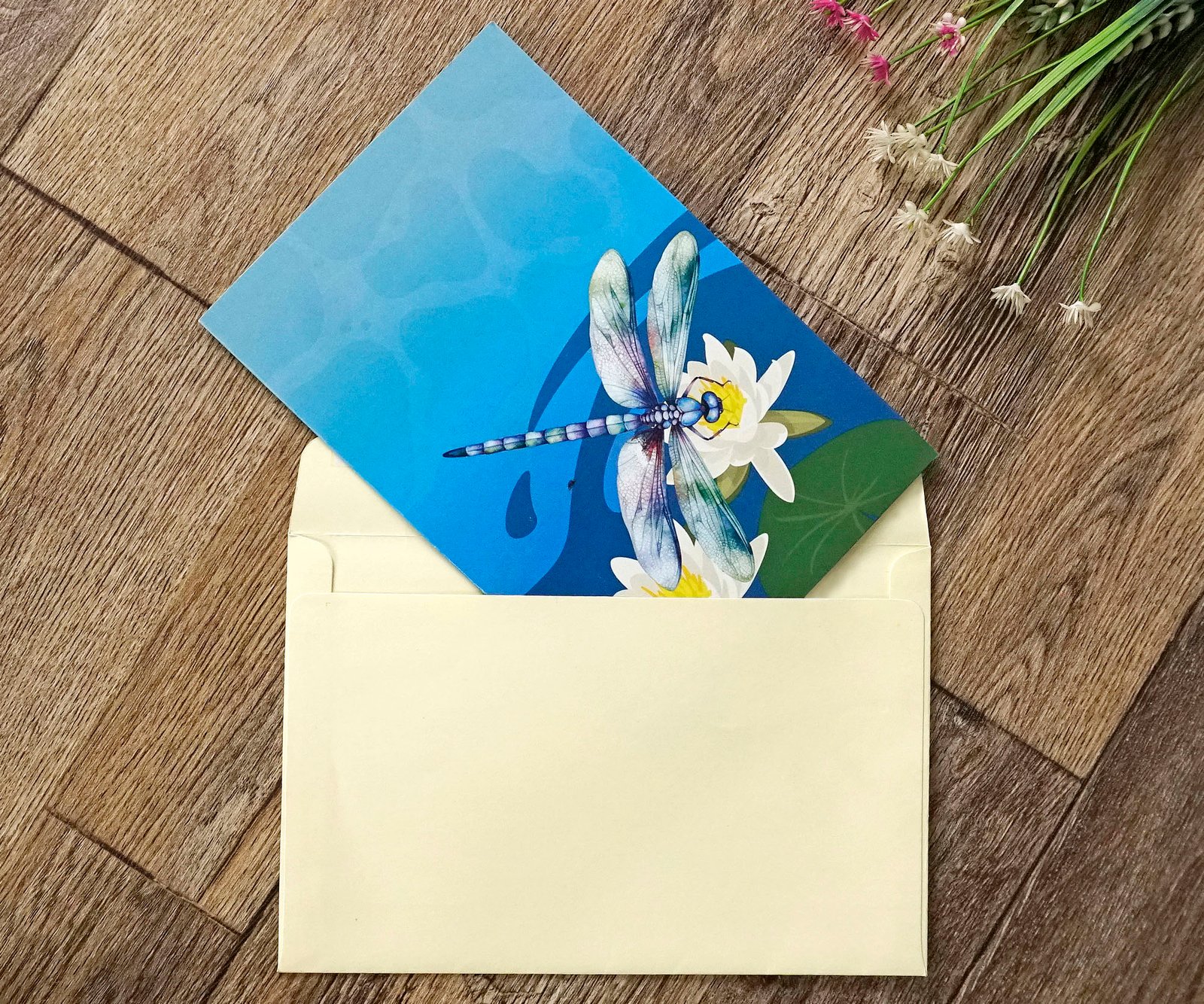 Dragonfly 3D Pop up Greeting Cards and water lily - Image 8