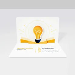 Bulk Bright Idea Lightbulb 3D Custom Pop-Up Business Cards for Creatives & Startups
