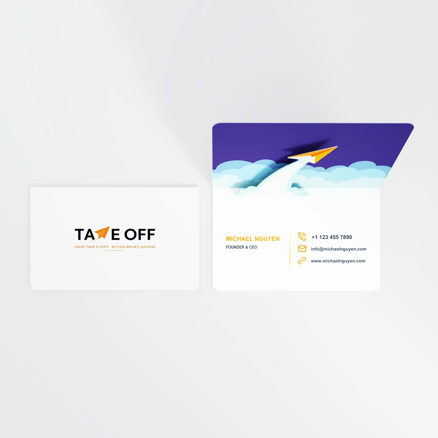 Bulk Paper Plane Take-Off 3D Custom Pop-Up Business Cards for Startups - Image 3