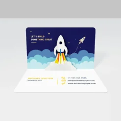 Bulk Rocket Launch 3D Personalized Pop-Up Business Cards for Startups & Founders