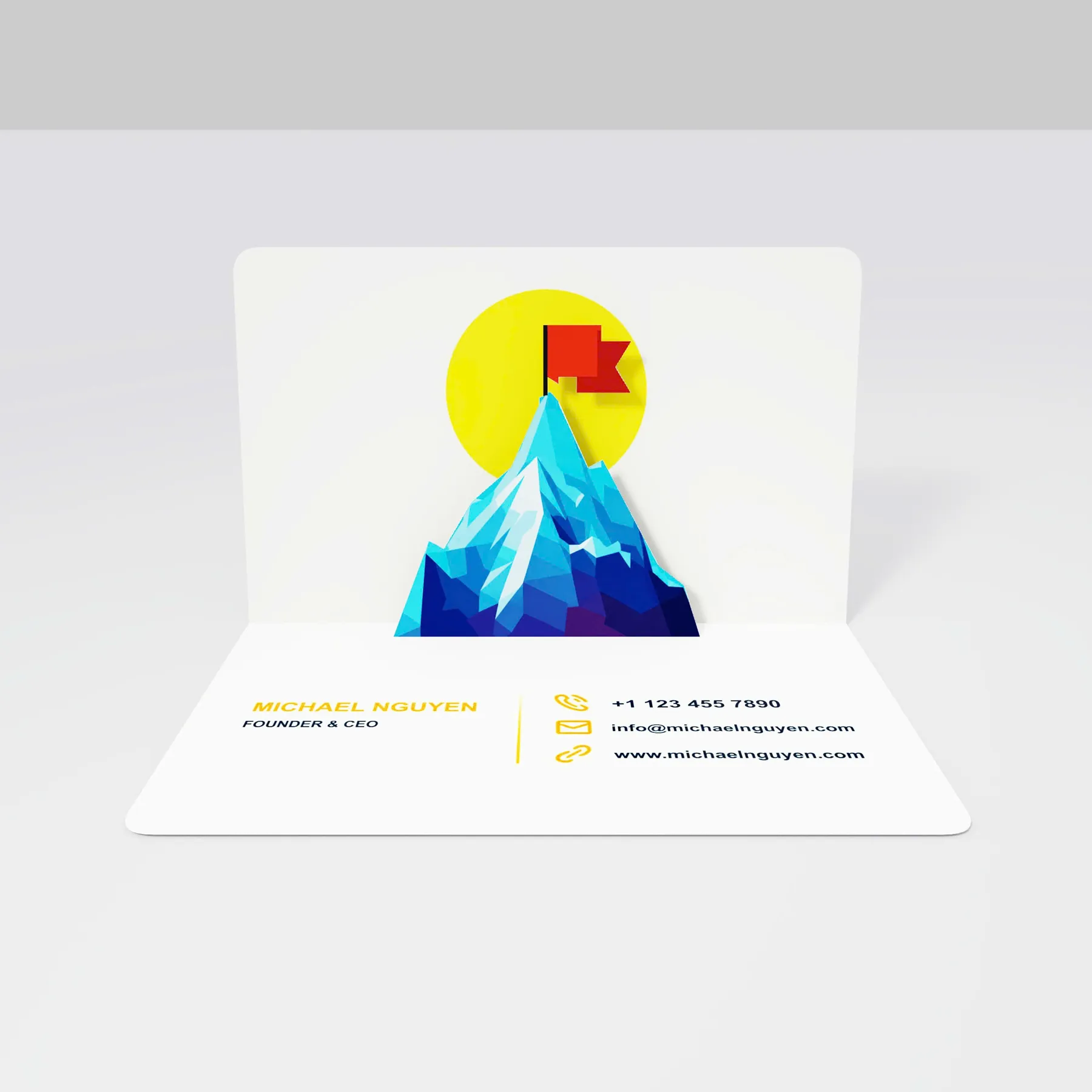 Bulk Summit Peak 3D Personalized Pop-Up Business Cards for Startups